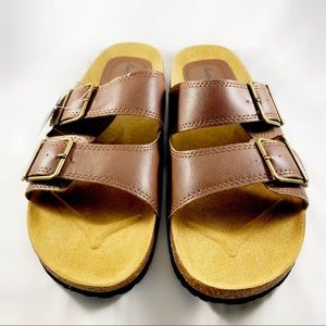 American Eagle Café Brown Slide Sandals NWOT